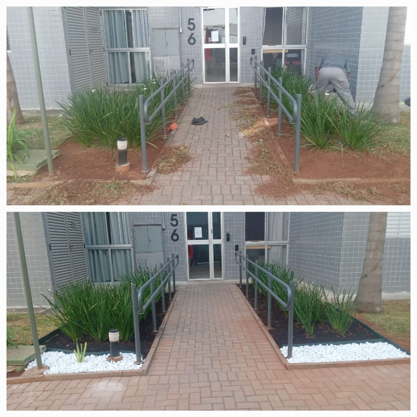Equipe fazendo limpeza de terreno em Indianópolis